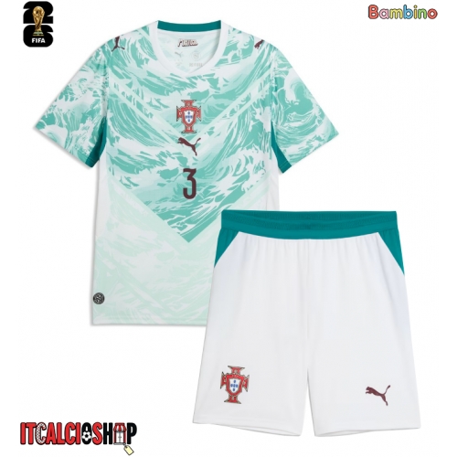Portogallo Ruben Dias #3 Seconda Maglia Bambino Mondiali 2026 Manica Corta (+ Pantaloni corti)